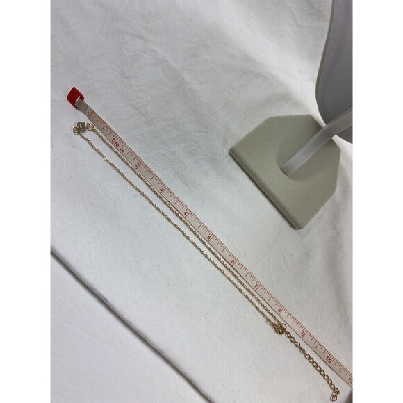 Gold Tone Layered Necklace Circle Bar Pendant Classic Boho Festival - Picture 3 of 13